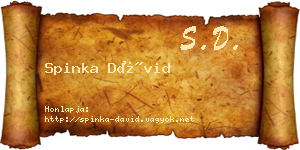 Spinka Dávid névjegykártya